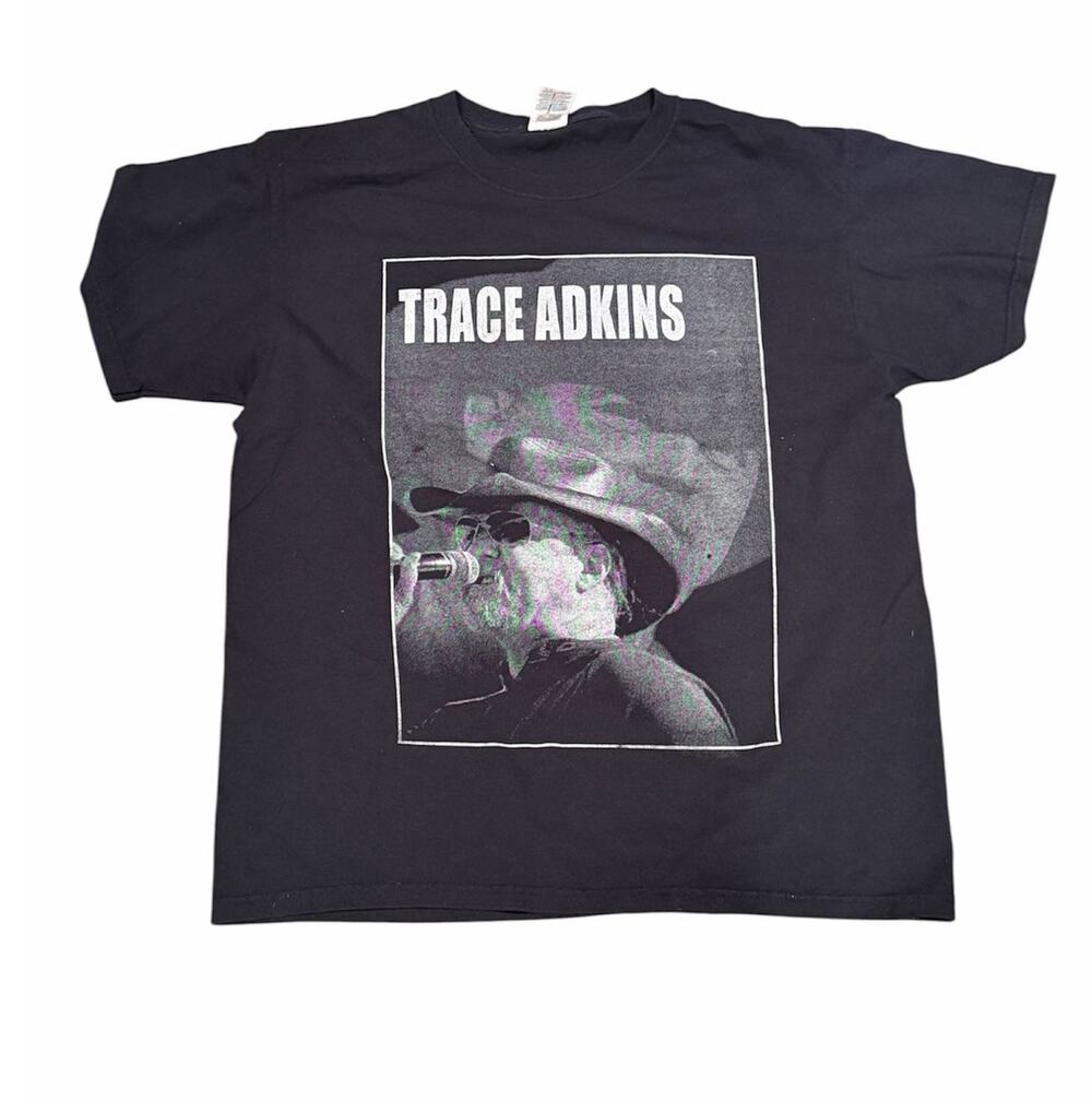 Trace Adkins Tour Concert T Shirt Mens L Black Cotton Country Music Graphic Tee